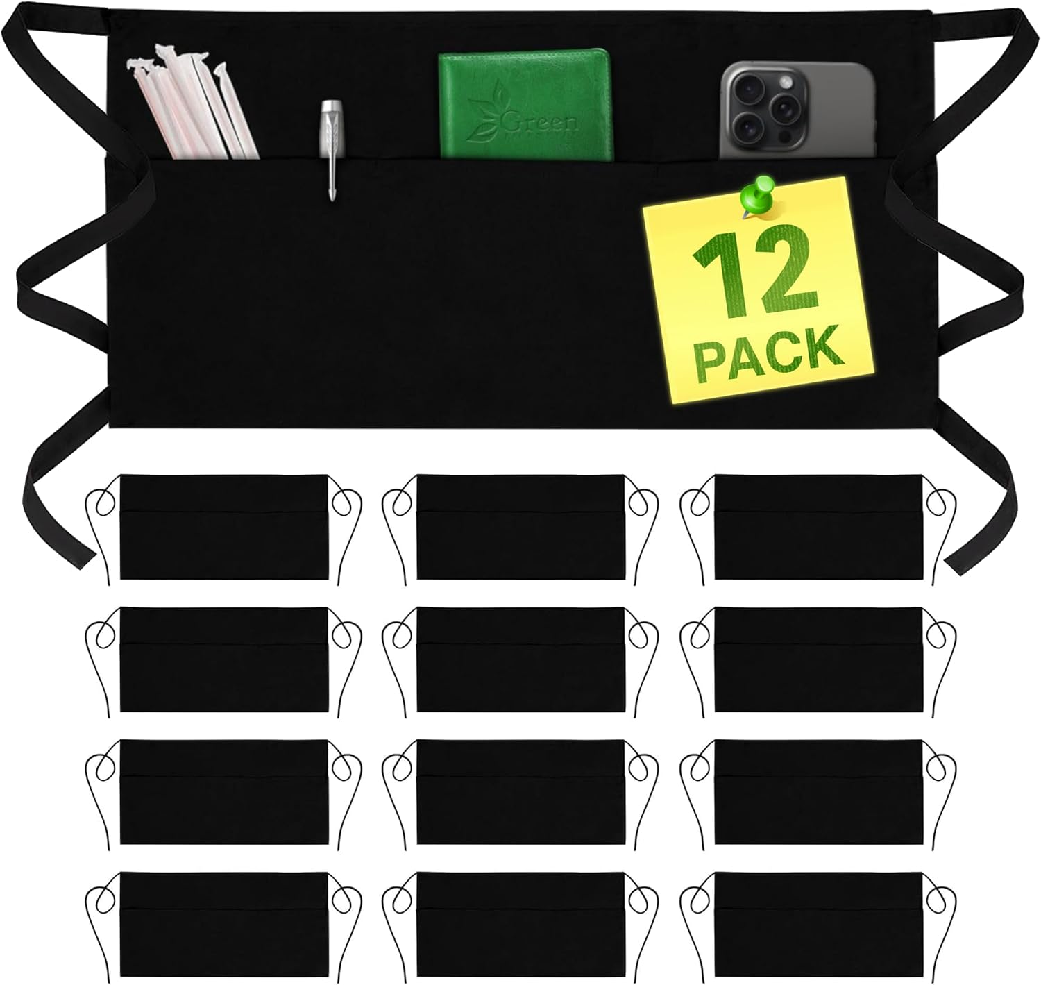 Three-Pocket Waist Aprons for Hospitality Purchasing