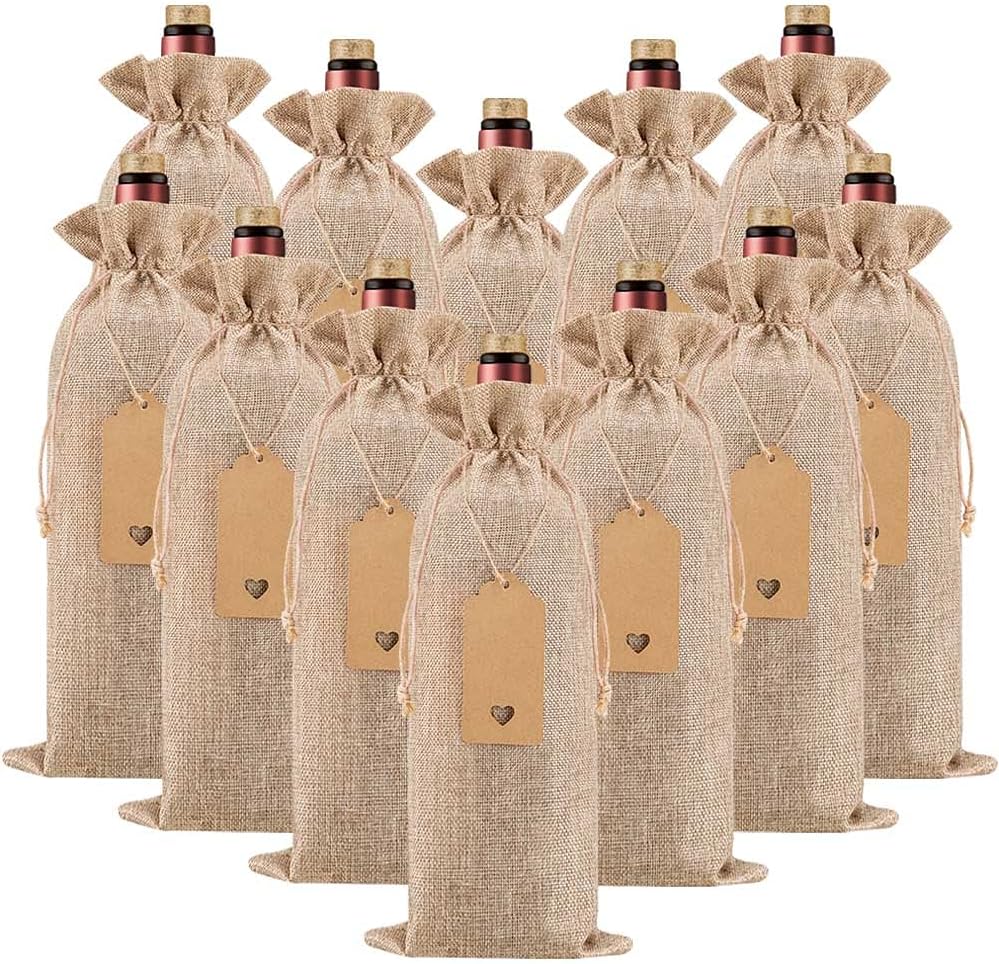 Drawstring Wine Bottle Gift Bags for Event Packaging