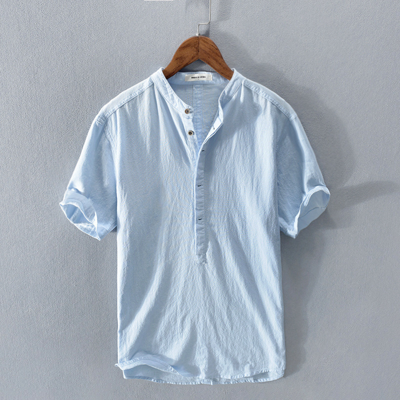 Men's button short sleeve