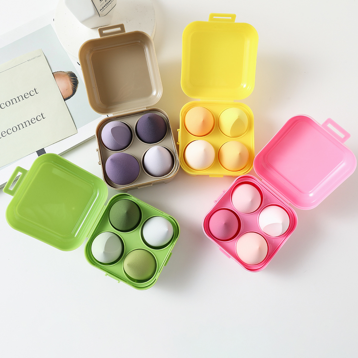 Large size 4*6A non-latex powder puff water drop gourd oblique cut powder puff face wash puff makeup cotton beauty egg makeup egg