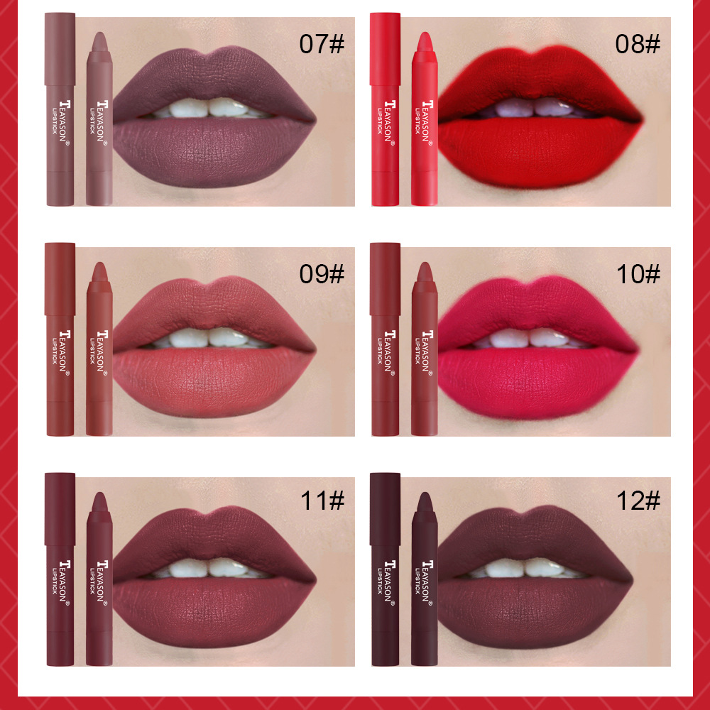 Matte lipstick, color-enhancing and moisturizing lip gloss, easy-to-color lip glaze, cross-border supply, rotating lipstick pen