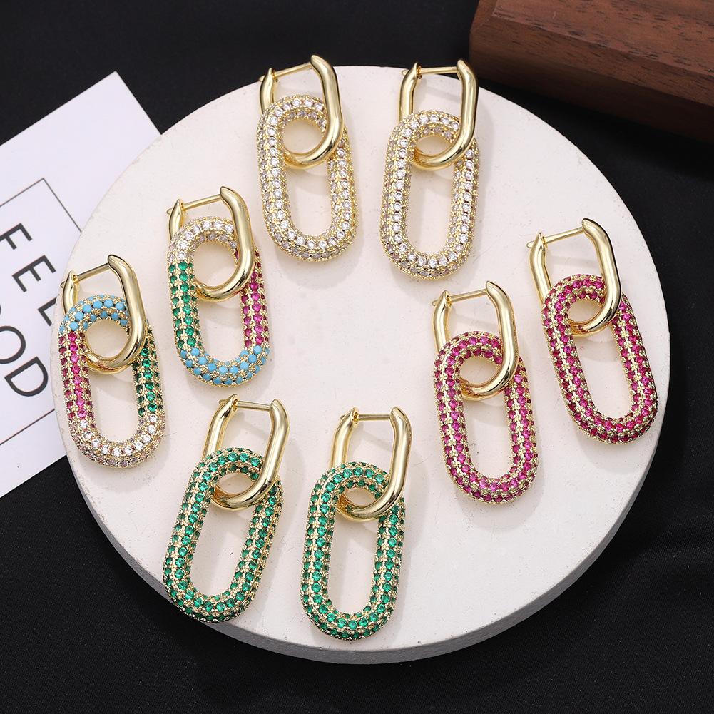 Zircon ring earrings