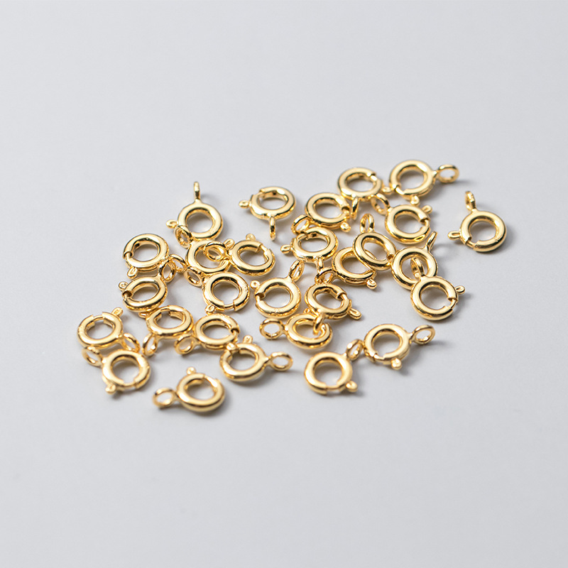 S925 silver electroplated spring buckle imported bracelet necklace belt ring connecting buckle manual DIY repair Accessories S0008