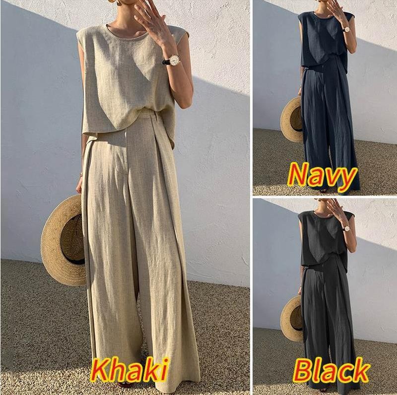 Flax loose two-piece suit