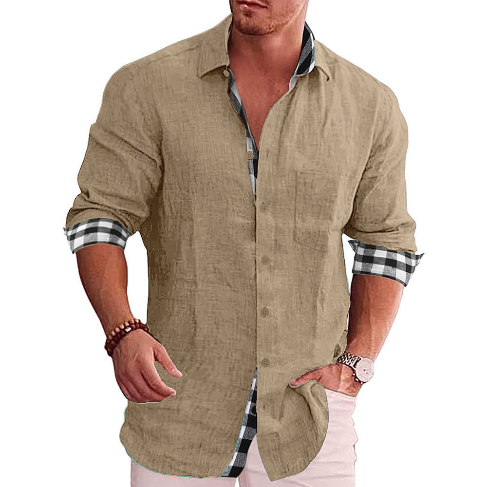 Men's cotton and linen shirt