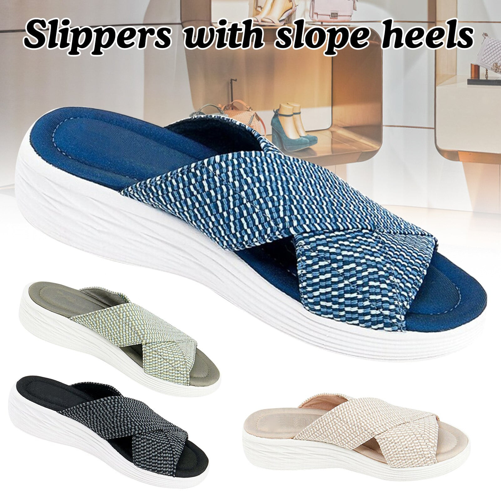 Women Stretch Cross Orthotic Slide Sandals