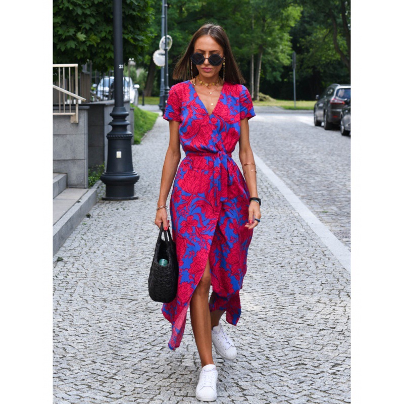 Printed slit dress