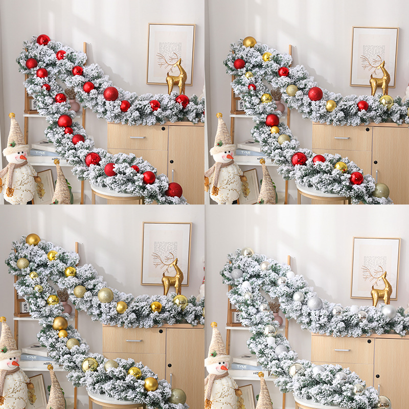 Christmas decorations white falling snow flocking rattan package encryption hotel shopping mall door window front desk pendant