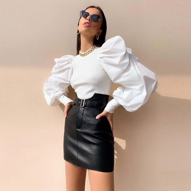 Bubble sleeve tight top