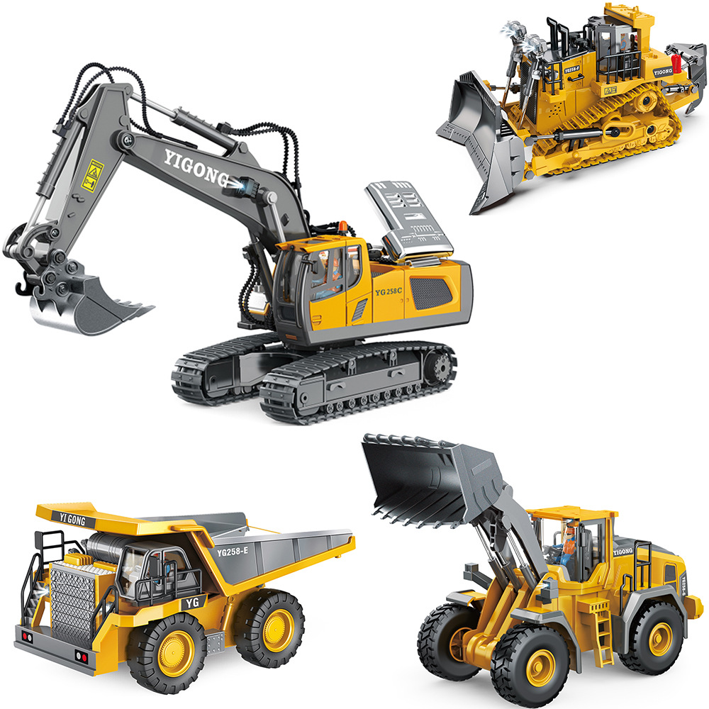 Remote control excavator alloy remote control car dump engineering vehicle toy car children's playground bulldozer