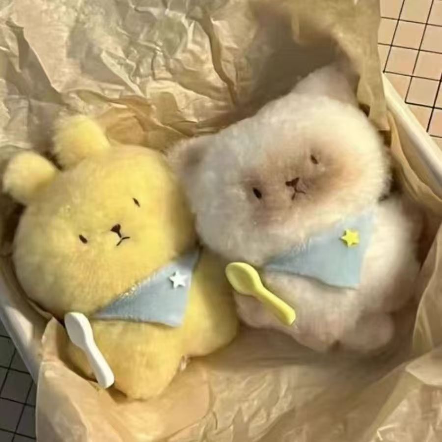Squeaky dry rice cat pendant high value cute doll plush doll school bag bag girlfriend gift keychain