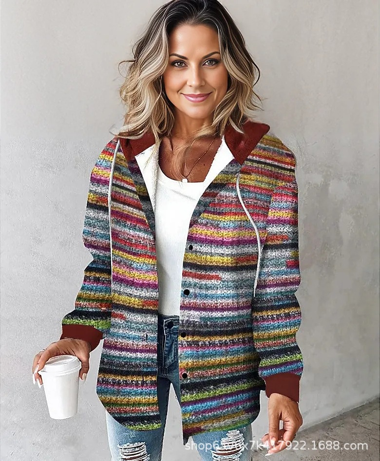 European and American casual AliExpress Amazon hot sale women's large plaid style women's coat plaid autumn and winter new style