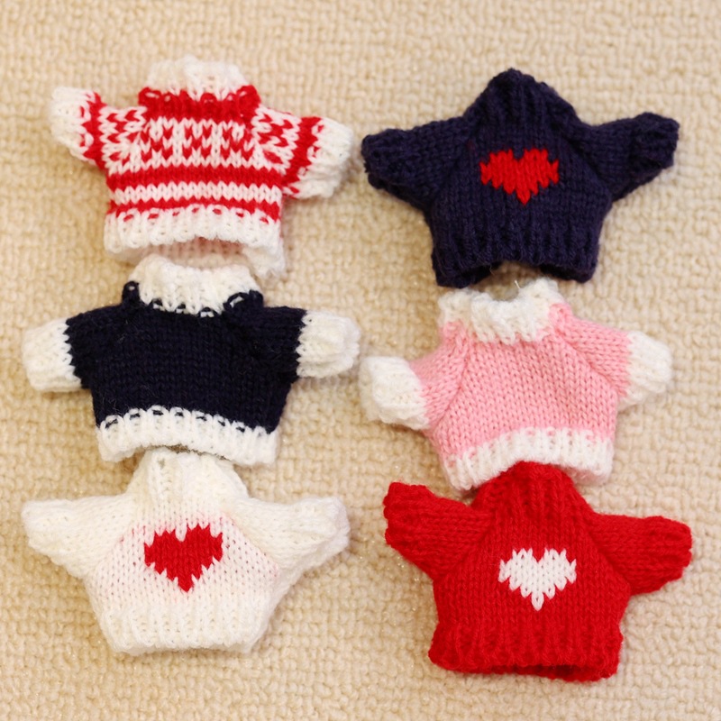 14cm Dog sweater 8 points bjd small doll accessories toy doll 10cm missing tooth cotton flower doll clothes