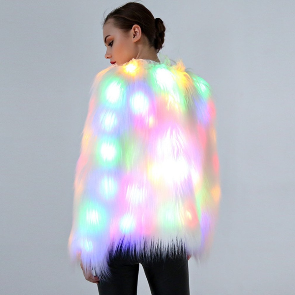 FAUX FUR COAT WITH LED