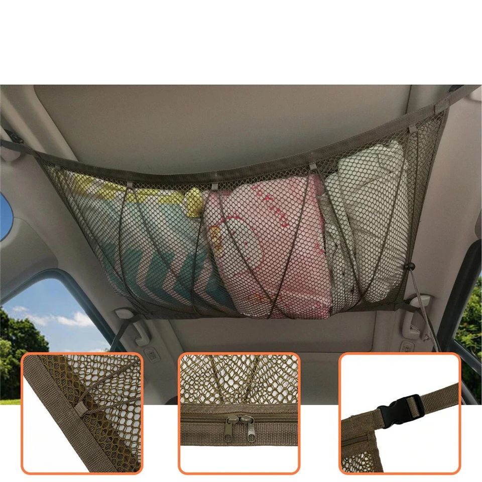Car ceiling storage net