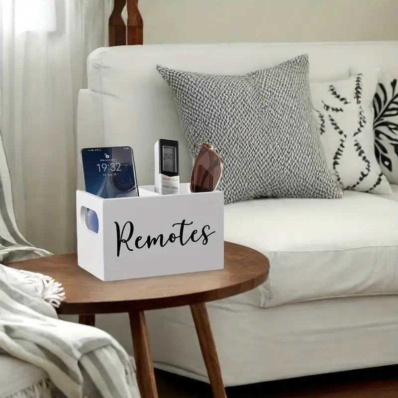 Remote control storage wooden box wooden compartment storage box living room desktop storage basket coffee tea bag storage decorative box