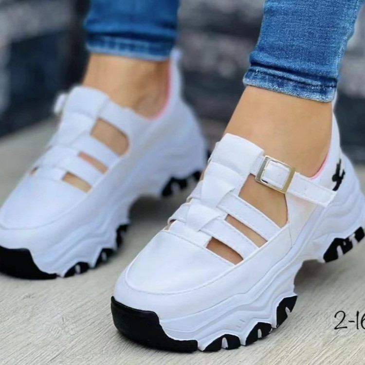 Thick-soled hollow sandals