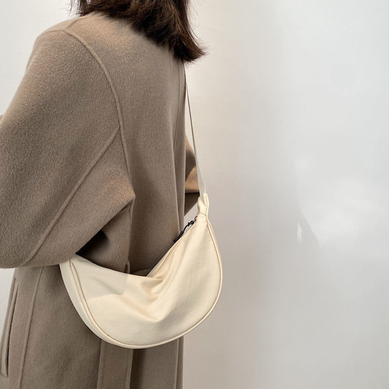 Nylon crossbody bag women's new trendy dumpling bag lightweight small shoulder bag armpit bag simple single shoulder canvas bag