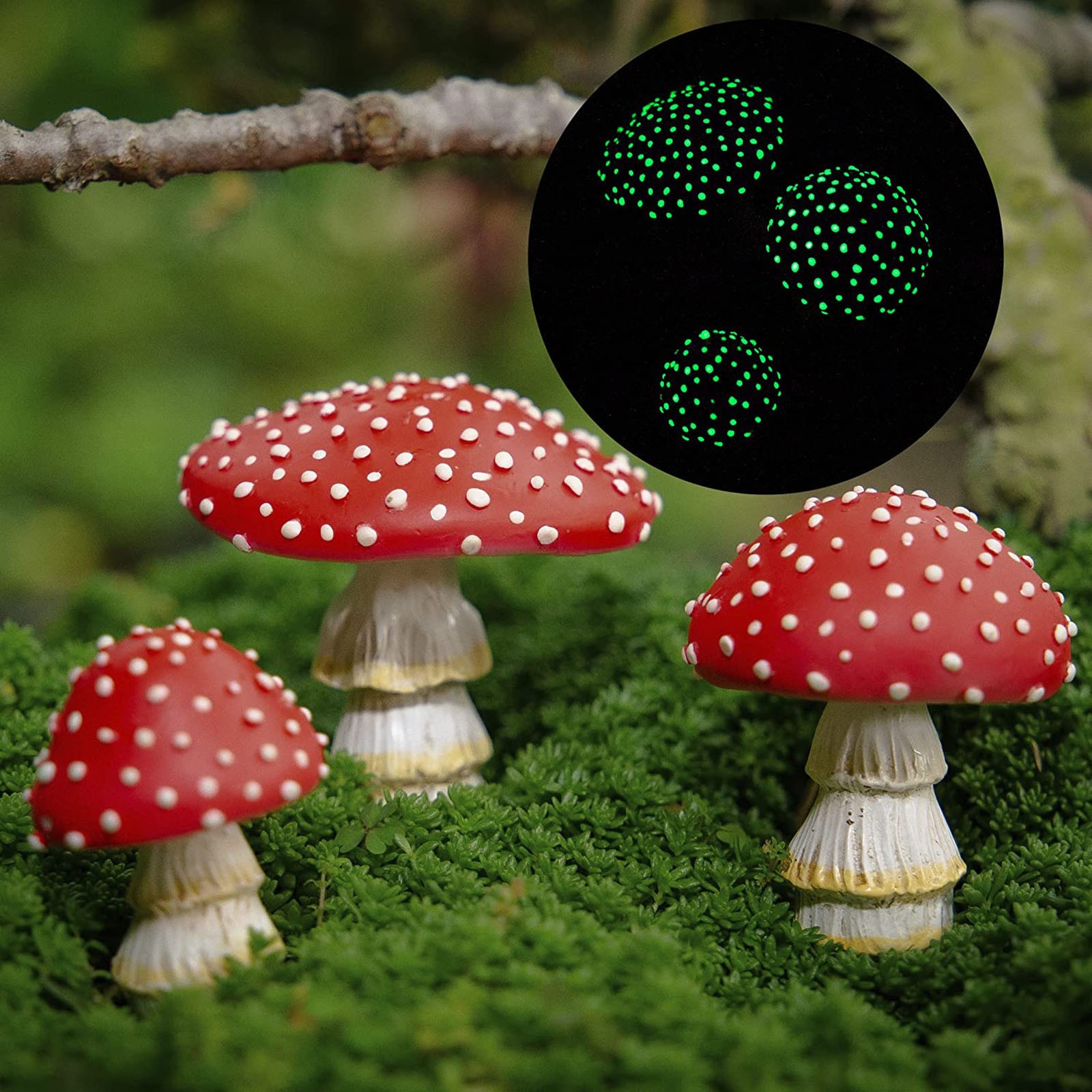 Glowing mushroom bonsai decoration