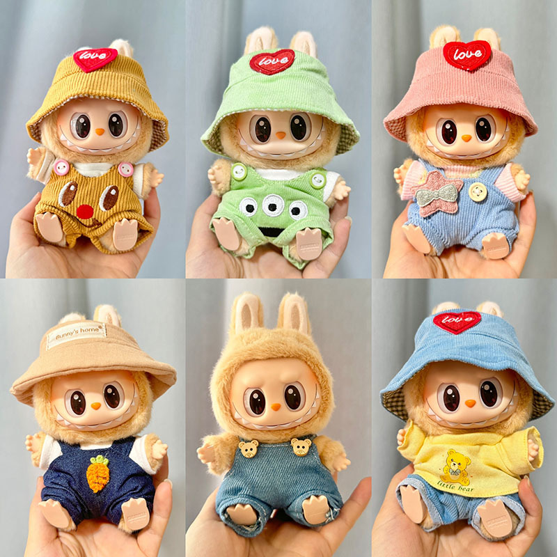 Second generation blind box Labubu clothes vinyl face pendant Labubu sitting party series baby clothes cute