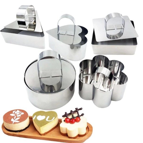 Stainless Steel 3d Round Cake Molds - 2 PCS